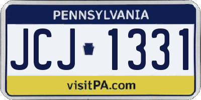 PA license plate JCJ1331