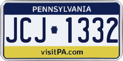 PA license plate JCJ1332