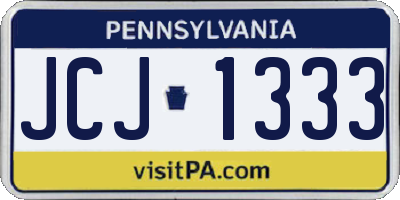 PA license plate JCJ1333