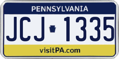 PA license plate JCJ1335