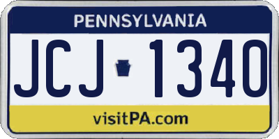 PA license plate JCJ1340