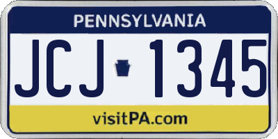 PA license plate JCJ1345