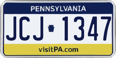 PA license plate JCJ1347