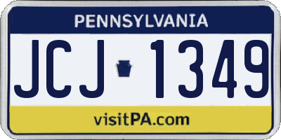 PA license plate JCJ1349