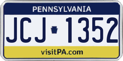 PA license plate JCJ1352