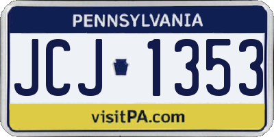 PA license plate JCJ1353