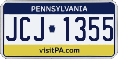 PA license plate JCJ1355