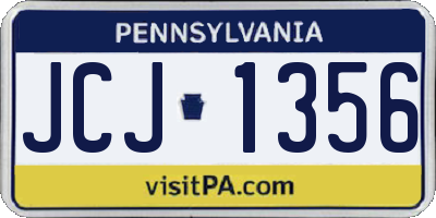 PA license plate JCJ1356