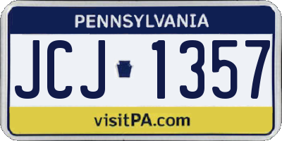 PA license plate JCJ1357