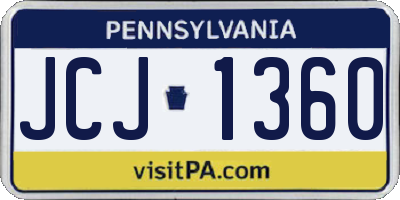 PA license plate JCJ1360