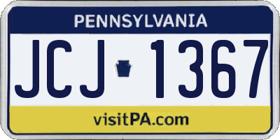 PA license plate JCJ1367
