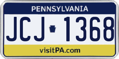 PA license plate JCJ1368