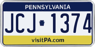 PA license plate JCJ1374