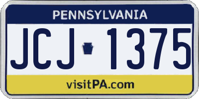 PA license plate JCJ1375