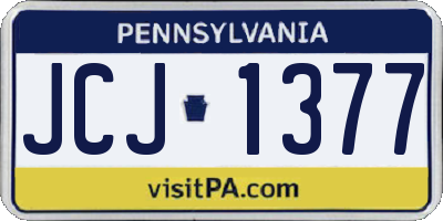 PA license plate JCJ1377