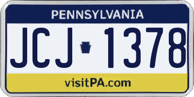 PA license plate JCJ1378
