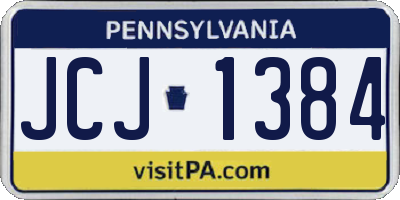 PA license plate JCJ1384