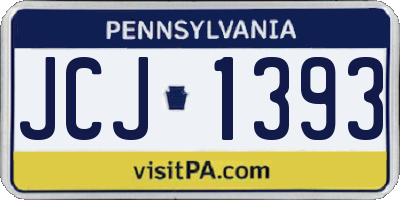 PA license plate JCJ1393