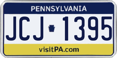 PA license plate JCJ1395