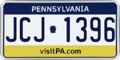 PA license plate JCJ1396