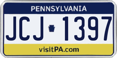 PA license plate JCJ1397