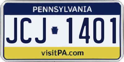 PA license plate JCJ1401