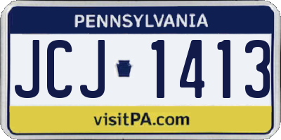 PA license plate JCJ1413