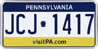 PA license plate JCJ1417