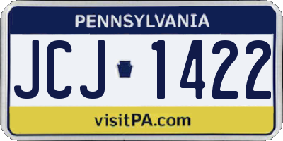 PA license plate JCJ1422