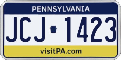 PA license plate JCJ1423