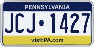 PA license plate JCJ1427