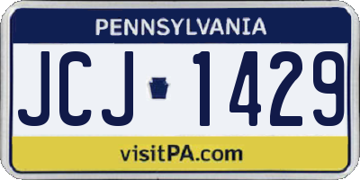 PA license plate JCJ1429