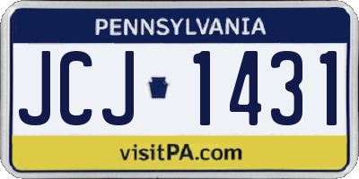 PA license plate JCJ1431