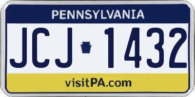 PA license plate JCJ1432