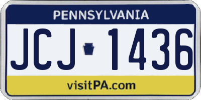 PA license plate JCJ1436