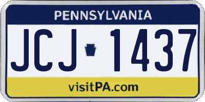 PA license plate JCJ1437