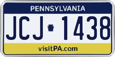 PA license plate JCJ1438