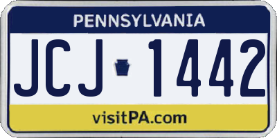 PA license plate JCJ1442