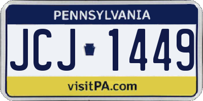 PA license plate JCJ1449