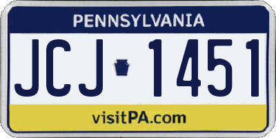 PA license plate JCJ1451
