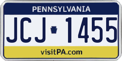 PA license plate JCJ1455