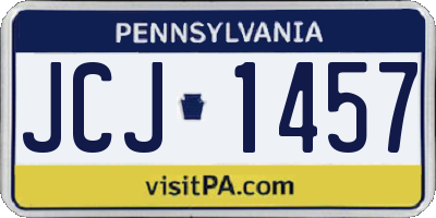 PA license plate JCJ1457
