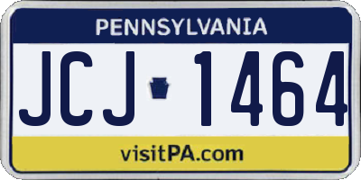 PA license plate JCJ1464