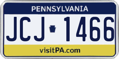 PA license plate JCJ1466