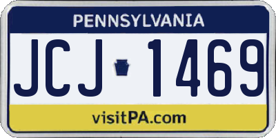 PA license plate JCJ1469