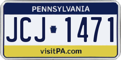 PA license plate JCJ1471
