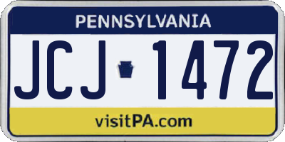 PA license plate JCJ1472