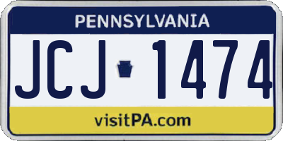 PA license plate JCJ1474