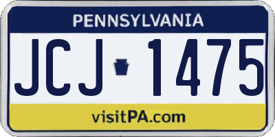 PA license plate JCJ1475