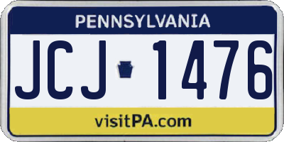 PA license plate JCJ1476